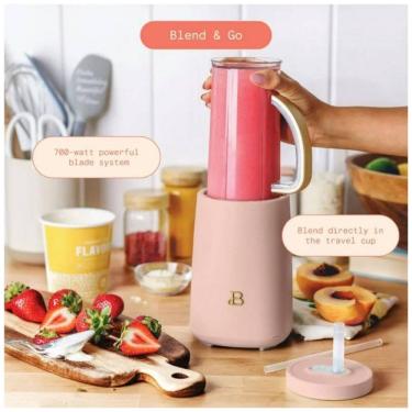 Imagem de Liquidificador pessoal 12 peças Beautiful by Drew Barrymore 240W rosa fosco 110V