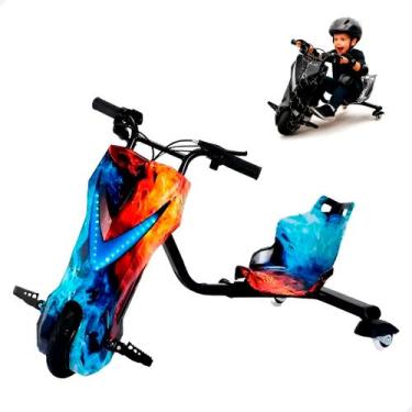 Imagem de Triciclo Infantil kids Drift Radical patinete Elétrico Kit Proteção - 