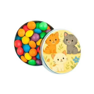 Imagem de Kit 30 Latinhas Lembrancinhas Gatinhos Cor: Prateado - Gil Festa Kids 