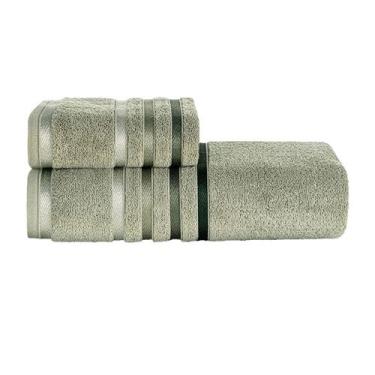 Imagem de Kit Jogo De Toalhas Karsten 2 Peças Banho e Rosto Lumina Fio Penteado,