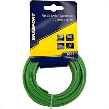 Imagem de Fio De Nylon Para Aparador De Grama Brasfort Verde Quadrado 2,7Mmx10M