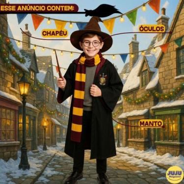 Imagem de Fantasia Harry Potter Grifinória com Acessórios Festa e Cosplay Modelo