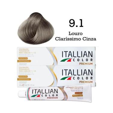 Imagem de 2 Unidades Coloração Itallian Color 9.1 Louro Claríssimo Cinza - Itall