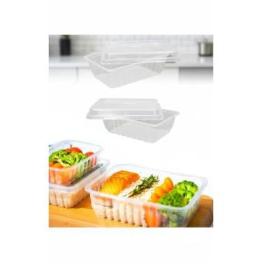 Imagem de 2x Pote 500ml Freezer Microondas Marmita 50 Unid. C/ Tampa - Congratul