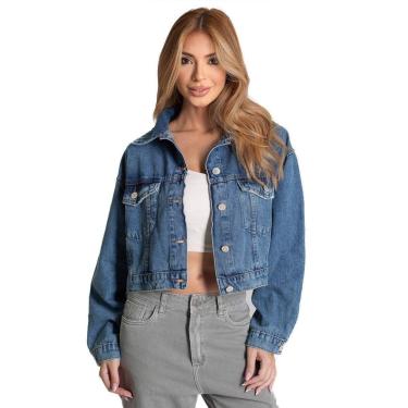 Imagem de Jaqueta Jeans Sawary - 282365 - Azul médio G-Feminino
