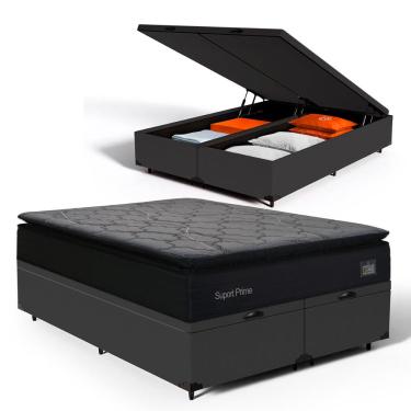 Imagem de Cama Box Baú com Colchão de Espuma D45 Pillow Top Suport Prime Queen 158cm