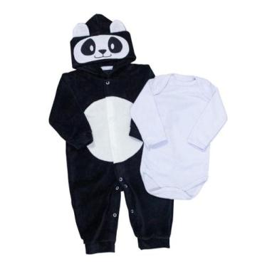 Imagem de Macacão inverno plush bebê com bory - bichinhos da floresta - ERA UMA 
