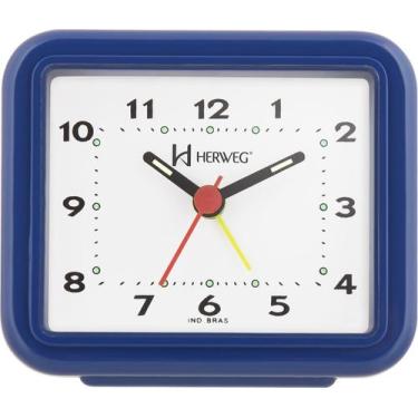 Imagem de Relogio despertador herweg 2612-011 azul escuro, AZUL