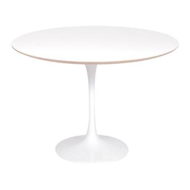 Imagem de Mesa Saarinen Redonda Fórmica Branca 137cm - Base Branca - MGSAARINEN