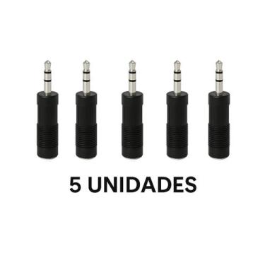 Imagem de Kit 5 Unidades Adaptador P2 para P10 Estéreo  Conecte Fone em Mesa de 