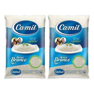 Imagem de Kit Com 2 Arroz Branco Tipo 1 Camil Pacote 5kg