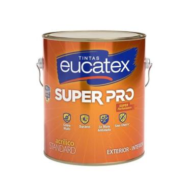 Imagem de Tinta Acrílica Super Pro Semi Brilho Gelo Ártico Galão 3,6L Resistente a Mofo Eucatex