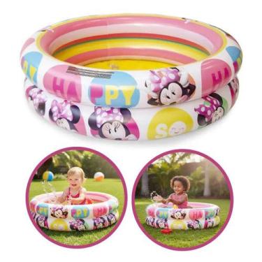 Imagem de Piscina Infantil Inflável Redonda 37L Minnie Disney 65x17cm - Etitoys