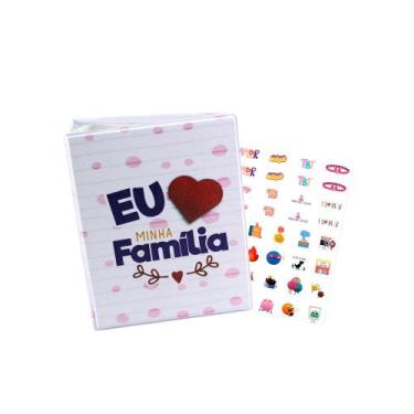 Imagem de Álbum de Fotos Eu Amo Minha Família para 500 Fotos 10x15 com Adesivo -