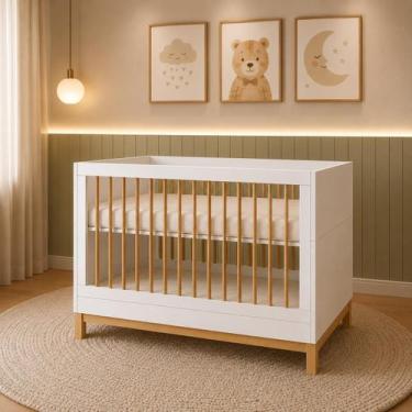 Imagem de Berço Evolutivo 2 em 1 vira Mini Cama 3 ajustes de altura para o colch