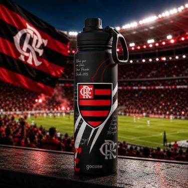 Imagem de Garrafa Térmica Flamengo Rubro Negra Gocase Fresh Inox 650ml, Flamengo