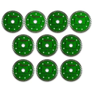 Imagem de Kit Disco de Corte Diamantado Turbo Eco Cortag 110mm 2mm Corte Seco Po