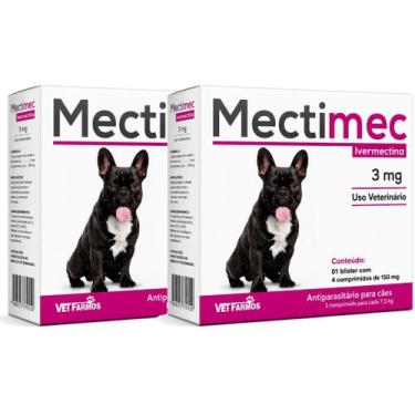 Imagem de Kit 2 Mectimec 3mg 4 Comprimidos - Vet Farmos