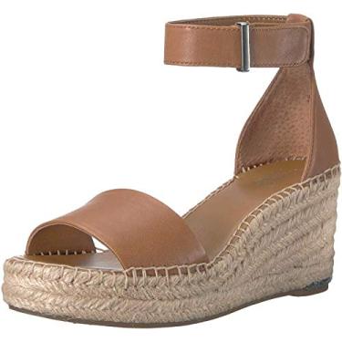 Imagem de Franco Sarto Sandália feminina Clemens Espadrille Wedge, Couro marrom conhaque, 37