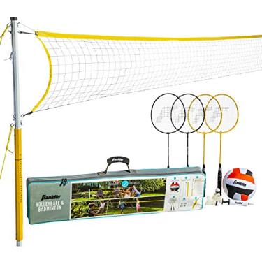 Imagem de Franklin Sports Conjunto combo de vôlei e badminton - conjunto de rede portátil de voleibol e badminton - vôlei, raquetes e pássaros incluídos - Família, modelo: 50611, tamanho líquido: 50 x 3,8 cm