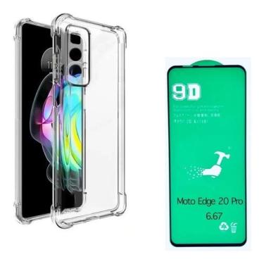 Imagem de Kit Capinha Anti Impacto e Película de Cerãmica Para Moto Edge 20 Pro - Jodda