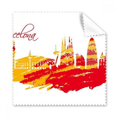 Imagem de Pano de limpeza Barcelona vermelho amarelo Barcelona 5 peças