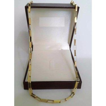 Imagem de Cordão Corrente Masculina Ouro 18k 750 Grossa 60cm Cadeado