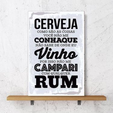 Imagem de Placa Decorativa Cerveja Conhaque Vinho Campari Rum - Papel De Parede