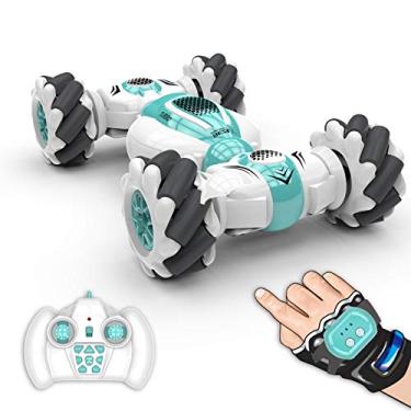 Imagem de S-012 RC Stunt Car Controle Remoto Relógio Sensor de Gesto Deformável Carros Elétricos de Brinquedo Velocidade Todo o Terreno 2,4 GHz 4WD 360 ° Rotação Whirligig Presente de Veículo Off-Road para POPQ