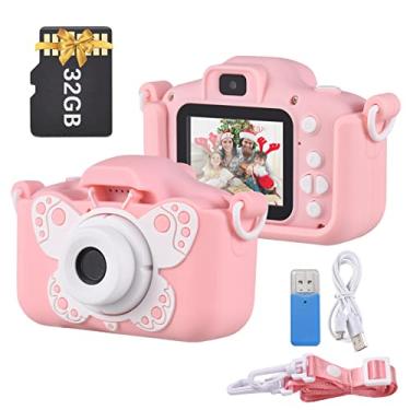 Imagem de DOYING X7 Mini Câmera Crianças Câmera Digital Câmera de Vídeo 1080P para 20MP Lente Dupla Tela IPS de 2.0 Polegada Bateria Embutida Molduras para Fotos Bonitos Jogos Interessantes com Cartão de