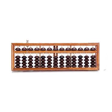 Imagem de THY COLLECTIBLES Ferramenta de contagem de calculadora japonesa chinesa com abacus soroban estilo vintage 13 varões com botão de reinicialização 24,8 cm