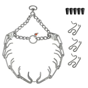 Imagem de Coleira de treinamento para cães Herm Sprenger de aço inoxidável ultra-plus com garras com anel em D giratório – 3 elos extras e 30 pontas de conforto – para cães médios e grandes – Coleira para treinamento profissional – Feita na Alemanha
