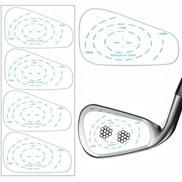 Imagem de AKEIE Fita de impacto de golfe 200 peças etiquetas de treinamento ferros universais adesivo de impacto adesivo de taco de golfe tamanho grande para treinamento de balanço, ferros, bola, gravador de batidas, ferramenta de treinamento para homens e mulheres iniciantes