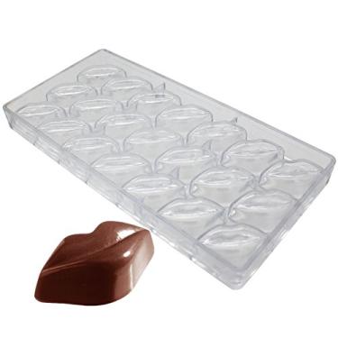 Imagem de Goldbaking Moldes para doces de chocolate de policarbonato para lábios
