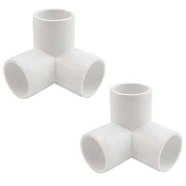 Imagem de MARRTEUM Conexão de 3 vias de PVC de 3 vias de 2,8 cm para tubo de móveis de grau de móveis, cotovelo de canto para galpão de estufa/conexão de tenda/estrutura de suporte de jardim/estrutura de armazenamento [pacote com 2]