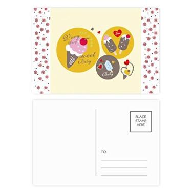 Imagem de Cartão postal de cereja de coração picolé doce sorvete de Natal flor de celebração cartão postal de bênção