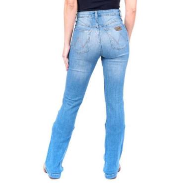 Imagem de Calça Jeans Feminina Flare Wrangler Original Azul