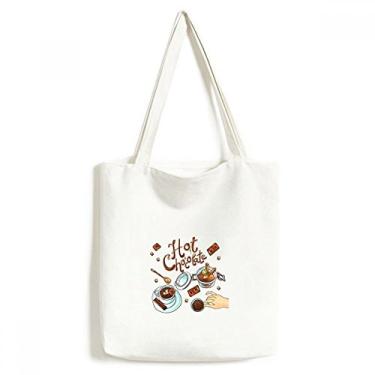 Imagem de Sacola de lona com chocolate quente, sobremesas, bebida, França, sacola de compras, bolsa casual