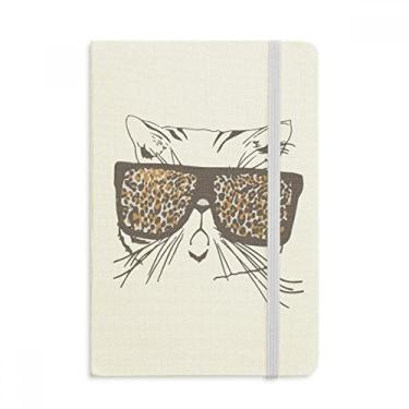 Imagem de Caderno de óculos de sol com estampa de leopardo, cabeça de gato oficial de tecido rígido clássico diário