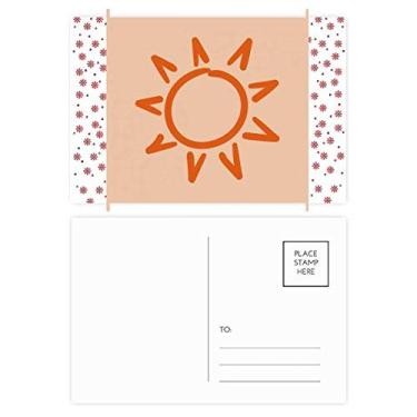 Imagem de Sunshine Sun Pintura à mão Orange Christmas Flower Celebration Cartão postal Blessing Mailing Card
