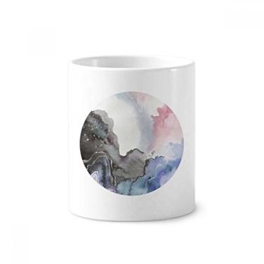 Imagem de Suporte para caneta de escova de dentes com sombreamento abstrato para aquarela com suporte de cerâmica