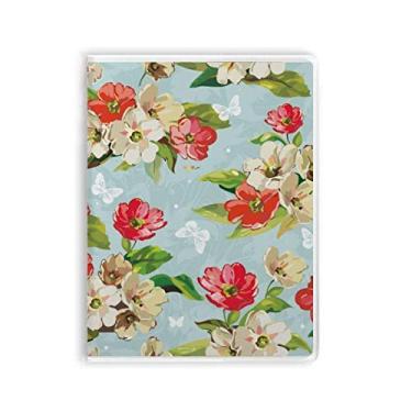 Imagem de Caderno elegante com flores de pêssego para desenho de plantas e pasta de goma