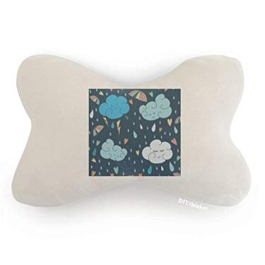 Imagem de DIYthinker Almofada de almofada para apoio de cabeça com estampa de chuva e coração para carro