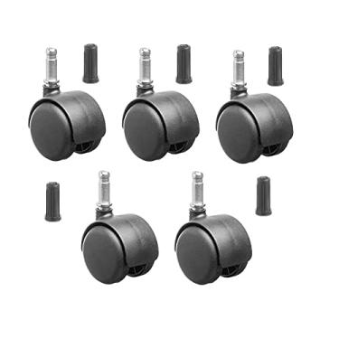 Imagem de Rodinha De Cadeira Kit 5 Rodízios Nylon com Pino de 10 mm com Bucha