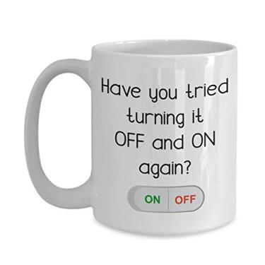 Imagem de Experimente a caneca "Turning It Off And On" – Caneca de café de cacau quente divertido – ideia de de Natal