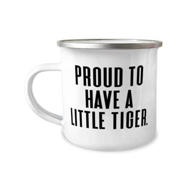 Imagem de Presentes sarcásticos de gato tigre para presente, Proud to Have a Little Tiger, linda caneca de 355 ml para amantes de gatos