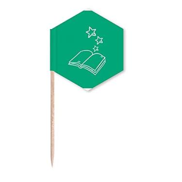 Imagem de Livros de abertura, lançando conhecimento, estrelas, palitos de palito, cupcake, festa comemoração