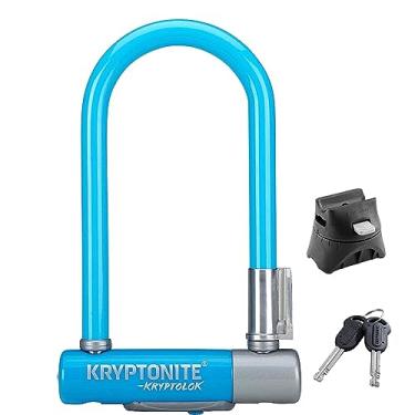 Imagem de Kryptonite Trava de bicicleta Kryptolok Mini-7 12,7 mm U-Lock com suporte FlexFrame-U - Azul claro
