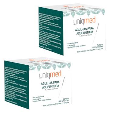 Imagem de AGULHA PARA ACUPUNTURA 1000UN 0,25X25MM KIT 2CX UNIQMED TAMANHO:0,25X25MM