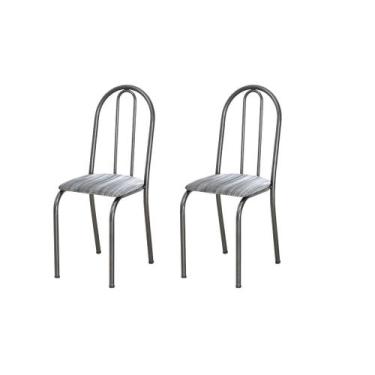 Imagem de Conjunto 6 Cadeiras América 050 Cromo Preto - Artefamol